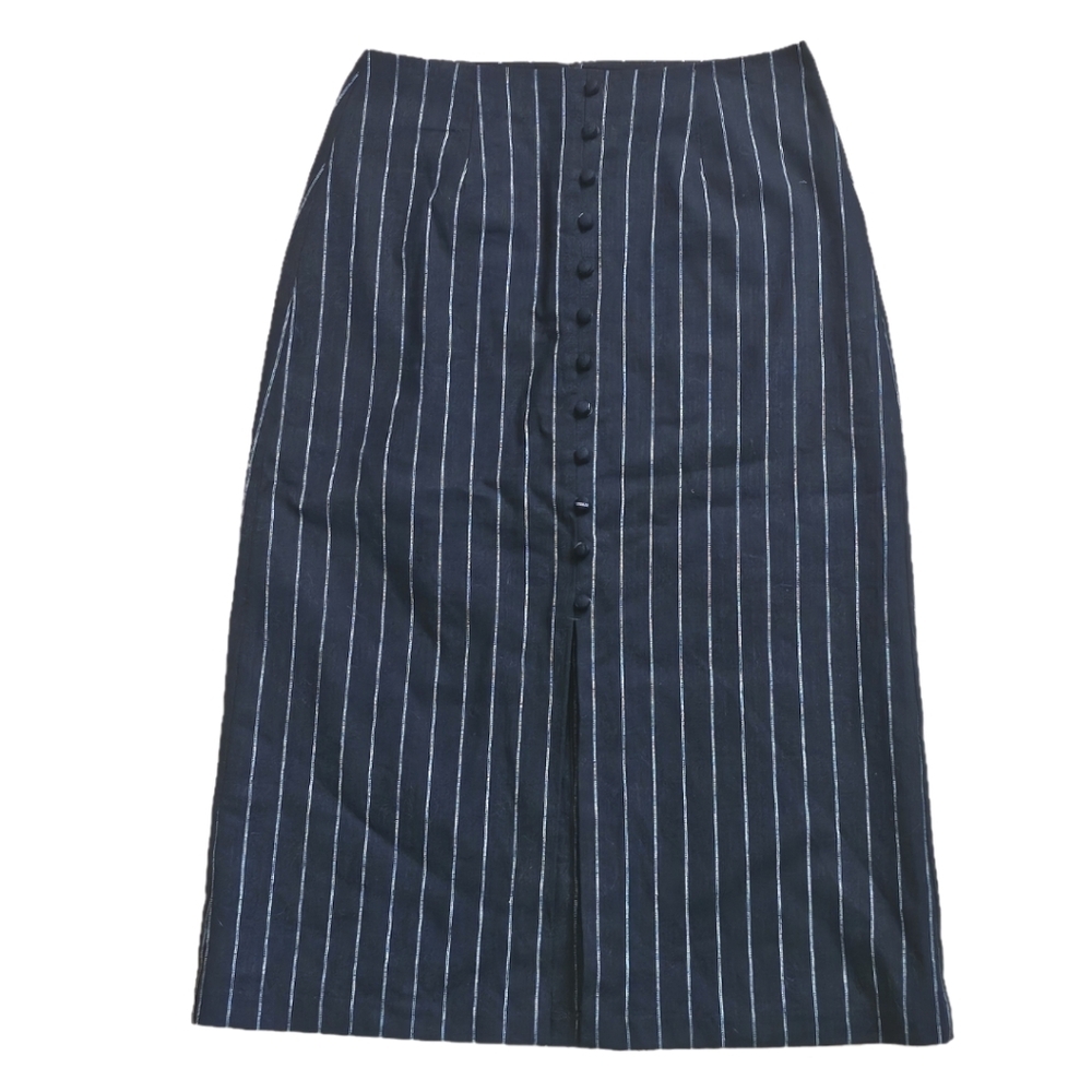 Banana Republic Linen-Blend Button Midi Skirt